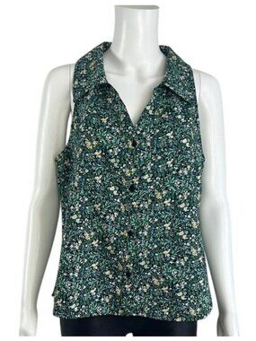 We Are Sundays Ditsy Floral Printed Crinkle 100% Cotton Top - M